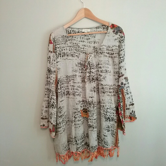 Velzera Tops - Velzera Gray & Colorful Tunic